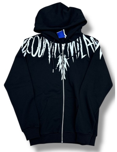 Felpa con Zip Marcelo Burlon "Wings Logo"