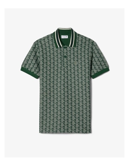 Lacoste Polo dal taglio classico in jacquard con monogramma