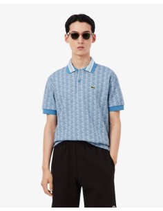 Lacoste Polo dal taglio classico in jacquard con monogramma 2