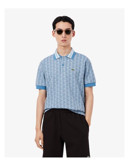 Lacoste Polo dal taglio classico in jacquard con monogramma
