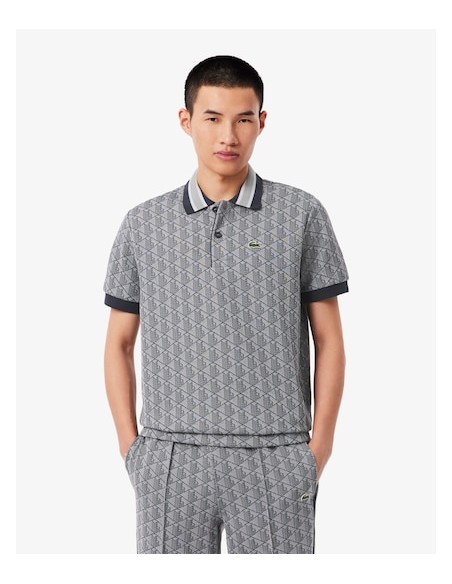 Lacoste Polo dal taglio classico in jacquard con monogramma