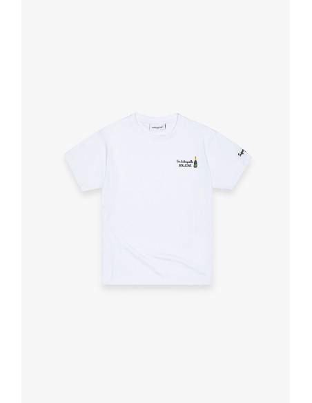 T-shirt Bianca con Ricamo Con tutte quelle Bollicine