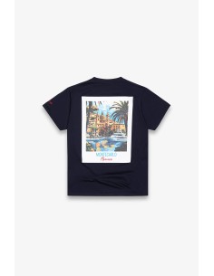 T-shirt Blu con Stampa e Ricamo Montecarlo 2