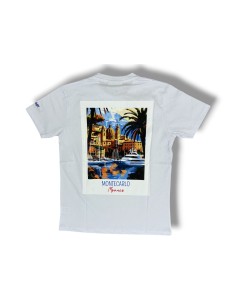 T-shirt Bianca con Stampa e Ricamo Montecarlo 2