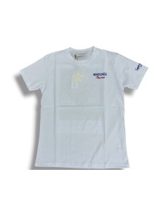 T-shirt Bianca con Stampa e Ricamo Montecarlo