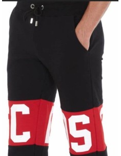 Gcds Pantalone Nero Con Banda Logo 2