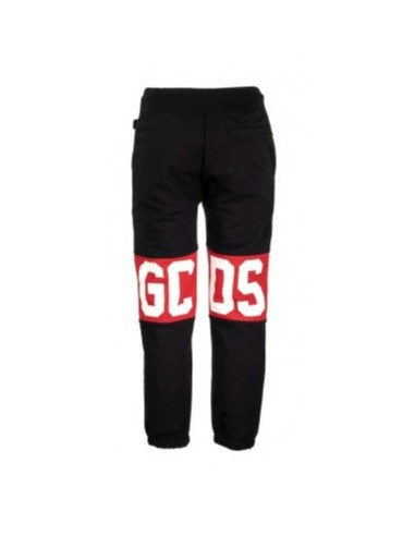 Gcds Pantalone Nero Con Banda Logo