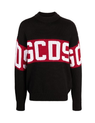 MAGLIONE GCDS NERO/ROSSO