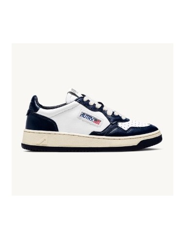 Autry  Medalist Sneakers Low In Pelle Bicolore Bianca/Blu