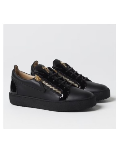 Zanotti sneakers nere zip oro RU00010