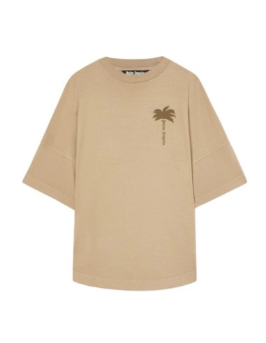 T-SHIRT PALM ANGELS palms over beige