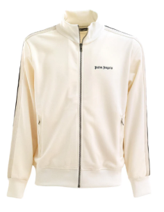 Felpa zip Palm Angels panna uomo