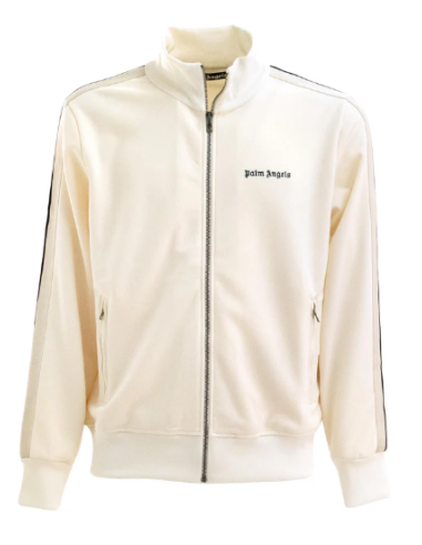 Felpa zip Palm Angels panna uomo