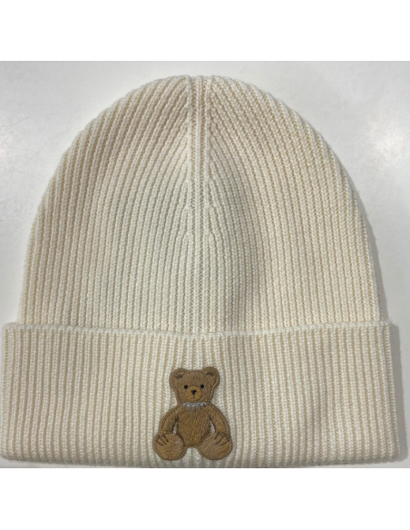 Palm Angels Beanie Bear in Mind – Cappello Bianco con Orsetto