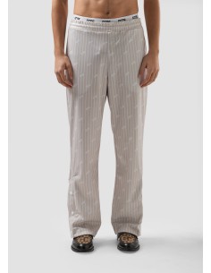 GCDS Pantaloni track gessati con logo all over 2