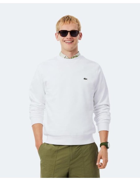Felpa Lacoste Girocollo Classic Fit Bianca