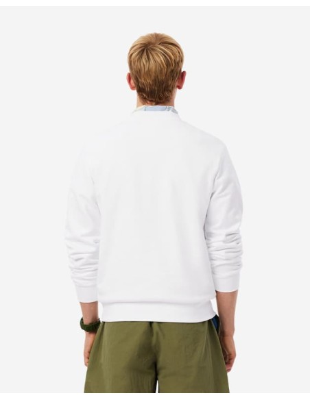 Felpa Lacoste Girocollo Classic Fit Bianca