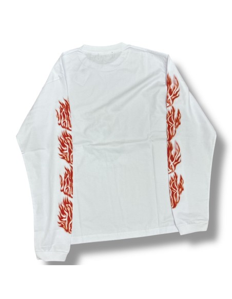 XLARGE Longsleeve Skull in Flames white