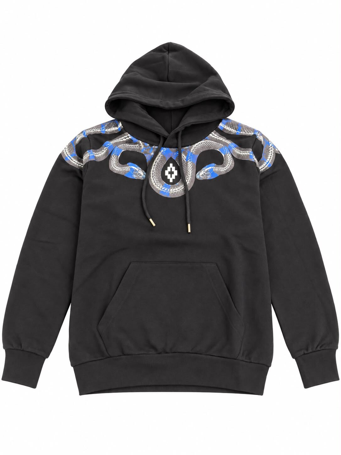 Felpa County of Milan Serpente Blu-Nero Su Collo Hoodie Uomo F6CMMAHS089