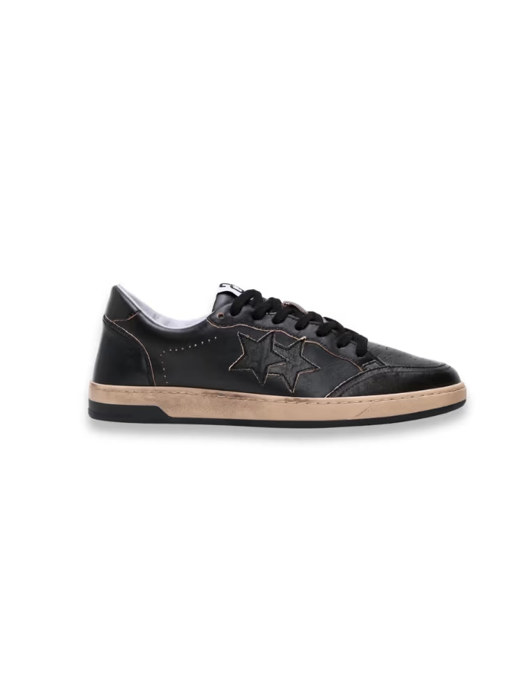 Sneakers 2Star week star in pelle nera