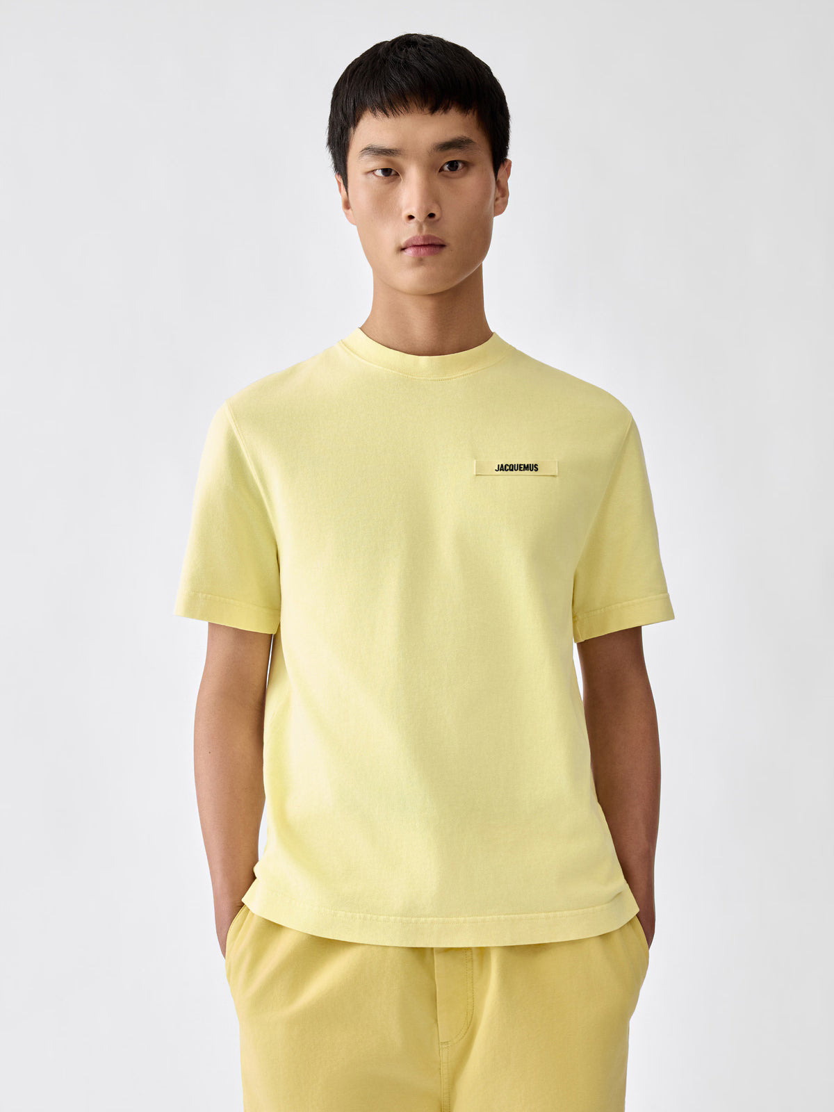 T-shirt Gros Grain T-shirt con logo in gros-grain gialla