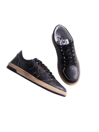 Sneakers 2Star week star in pelle nera