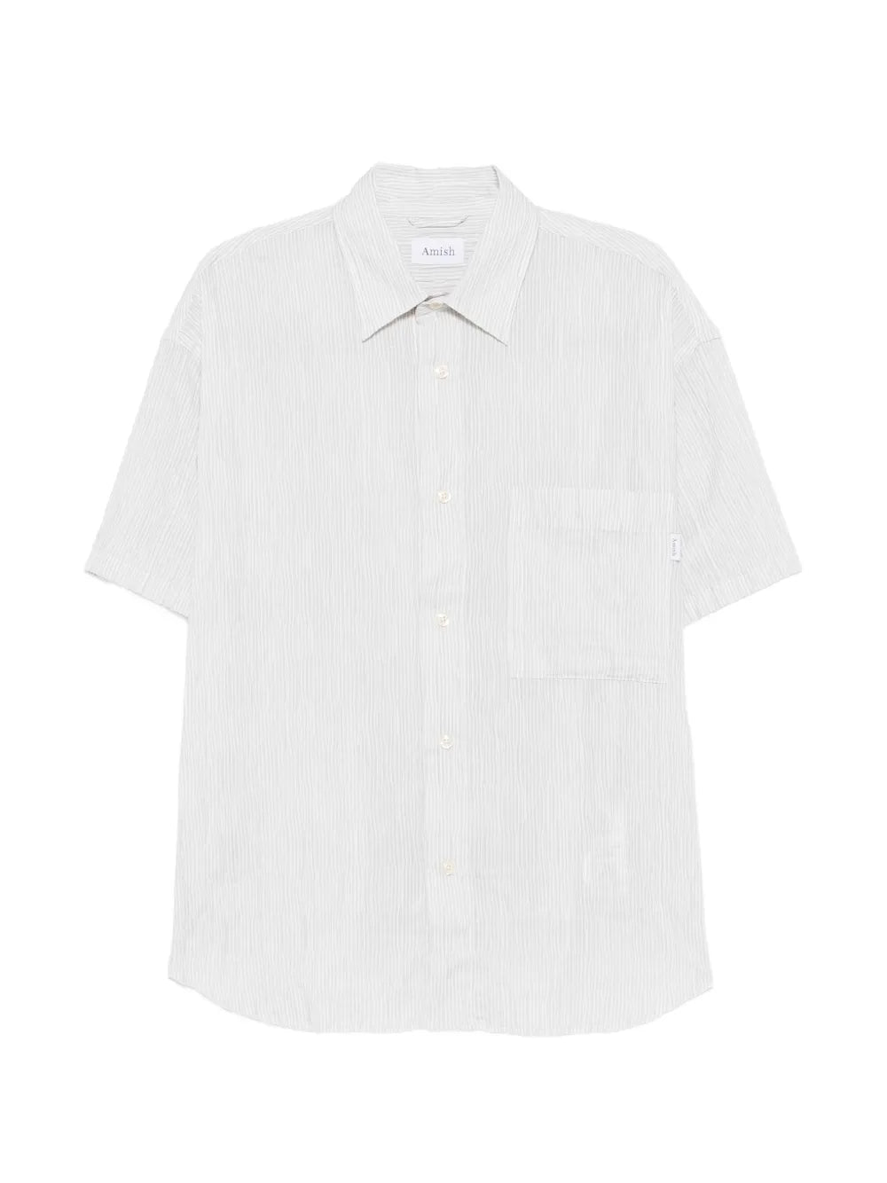 AMISH CAMICIA DROPPED IN COTONE CRINCKLE A RIGHE