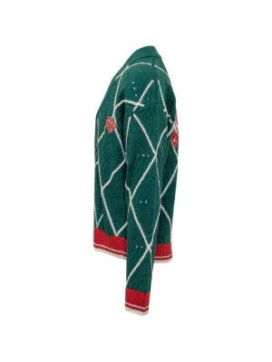 BARROW Cardigan a rombi con logo F6BWUACA037