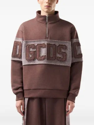GCDS Felpa con logo e mezza zip C2MWQE005F169