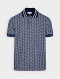 Lacoste Polo monogram - dark blue/off-white