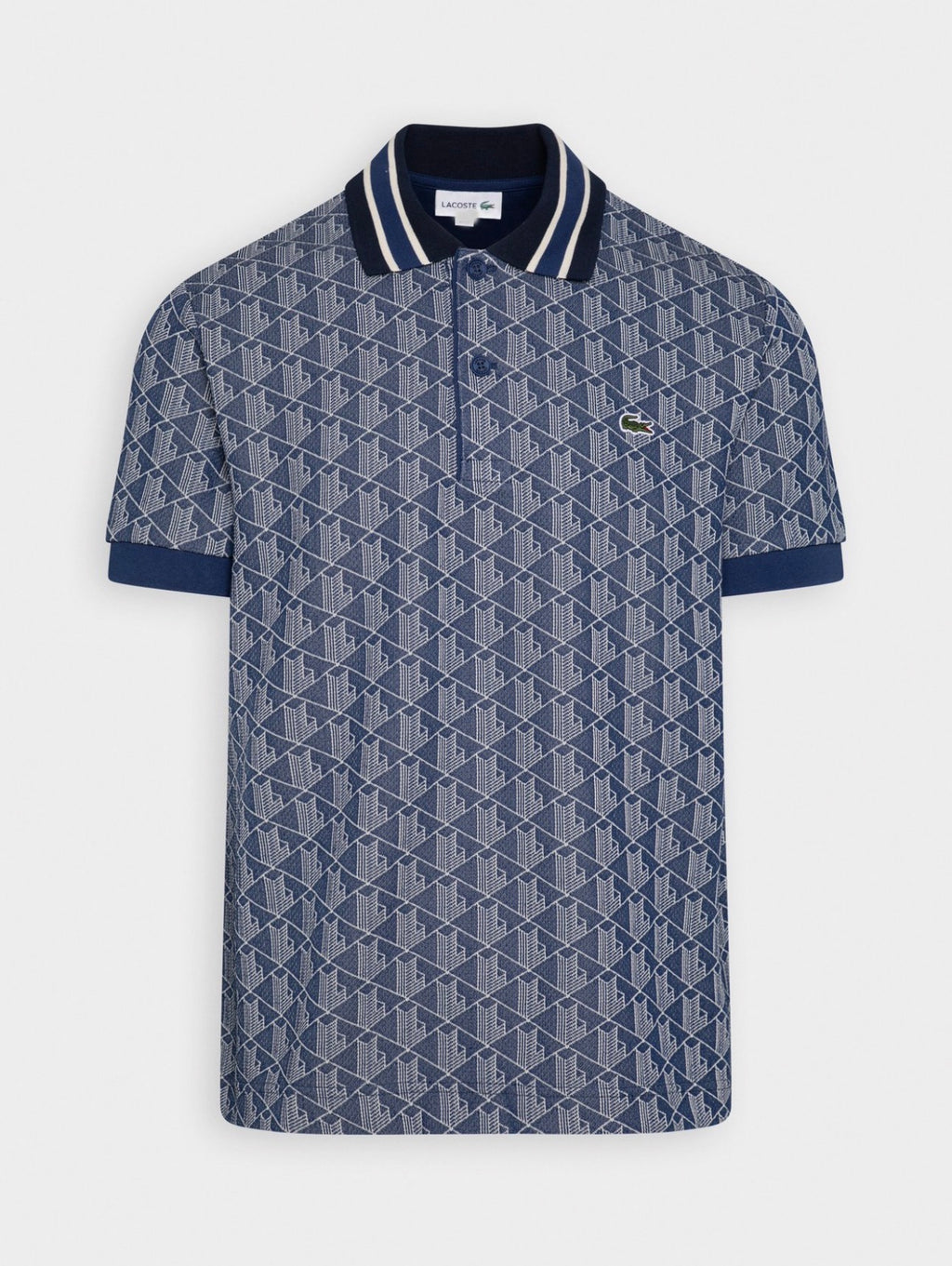 Lacoste Polo monogram - dark blue/off-white