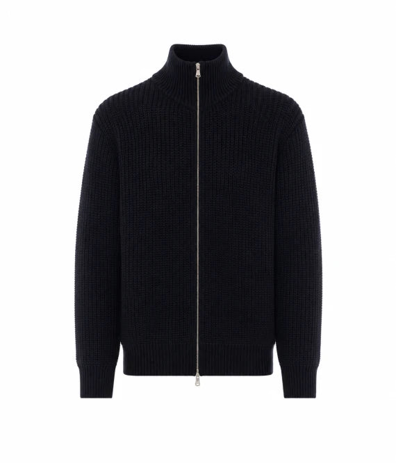 AMISH Heavy knit zip maglione nera