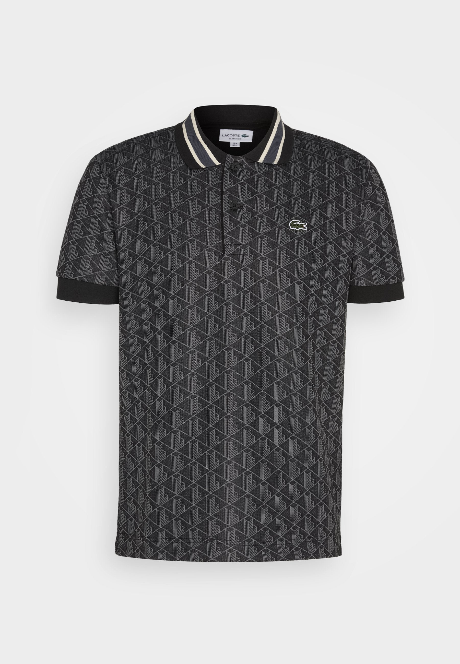 Lacoste Polo monogram - black/graphite