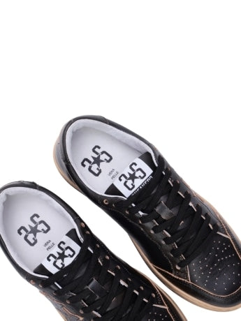 Sneakers 2Star week star in pelle nera