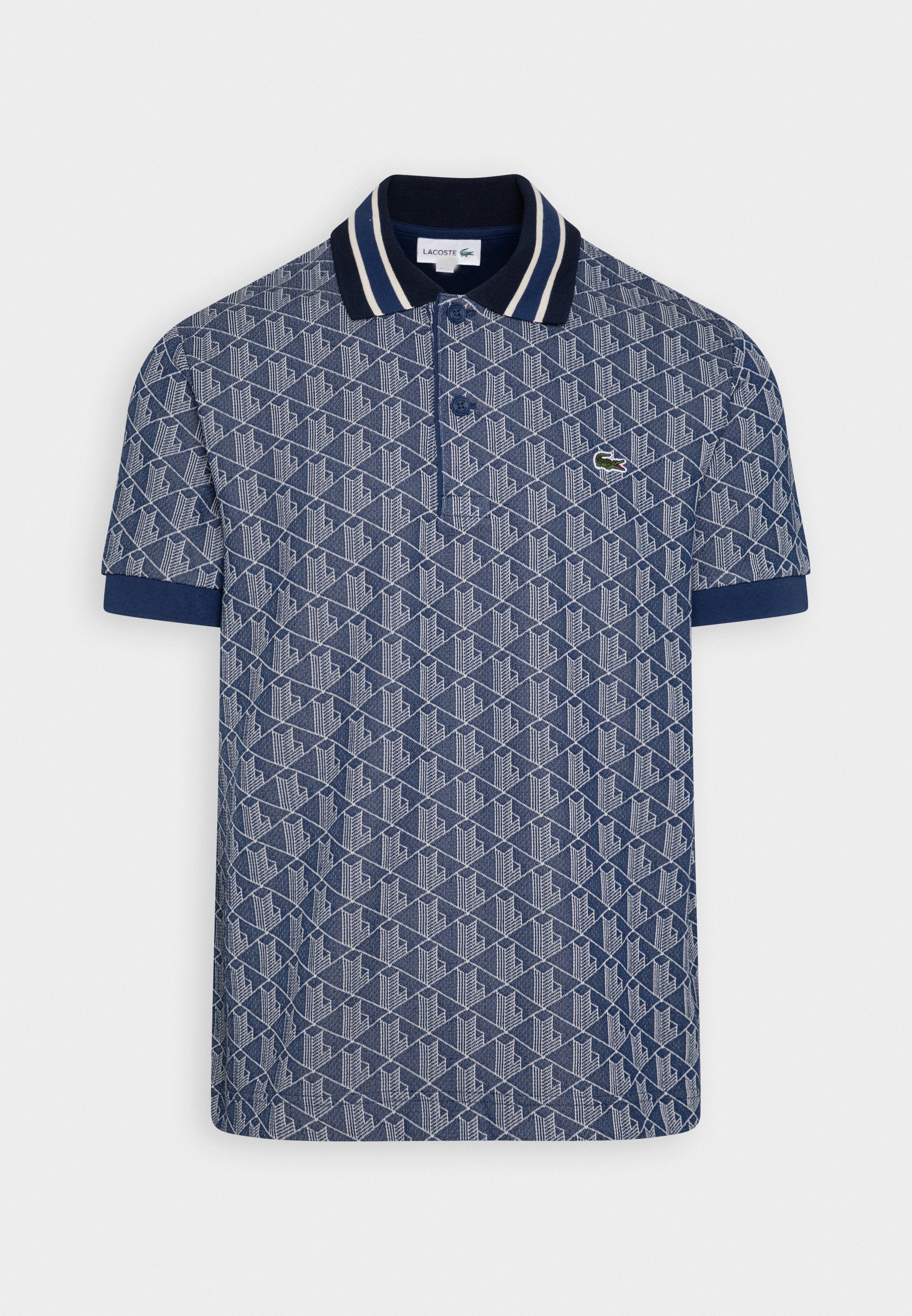 Lacoste Polo monogram - dark blue/off-white
