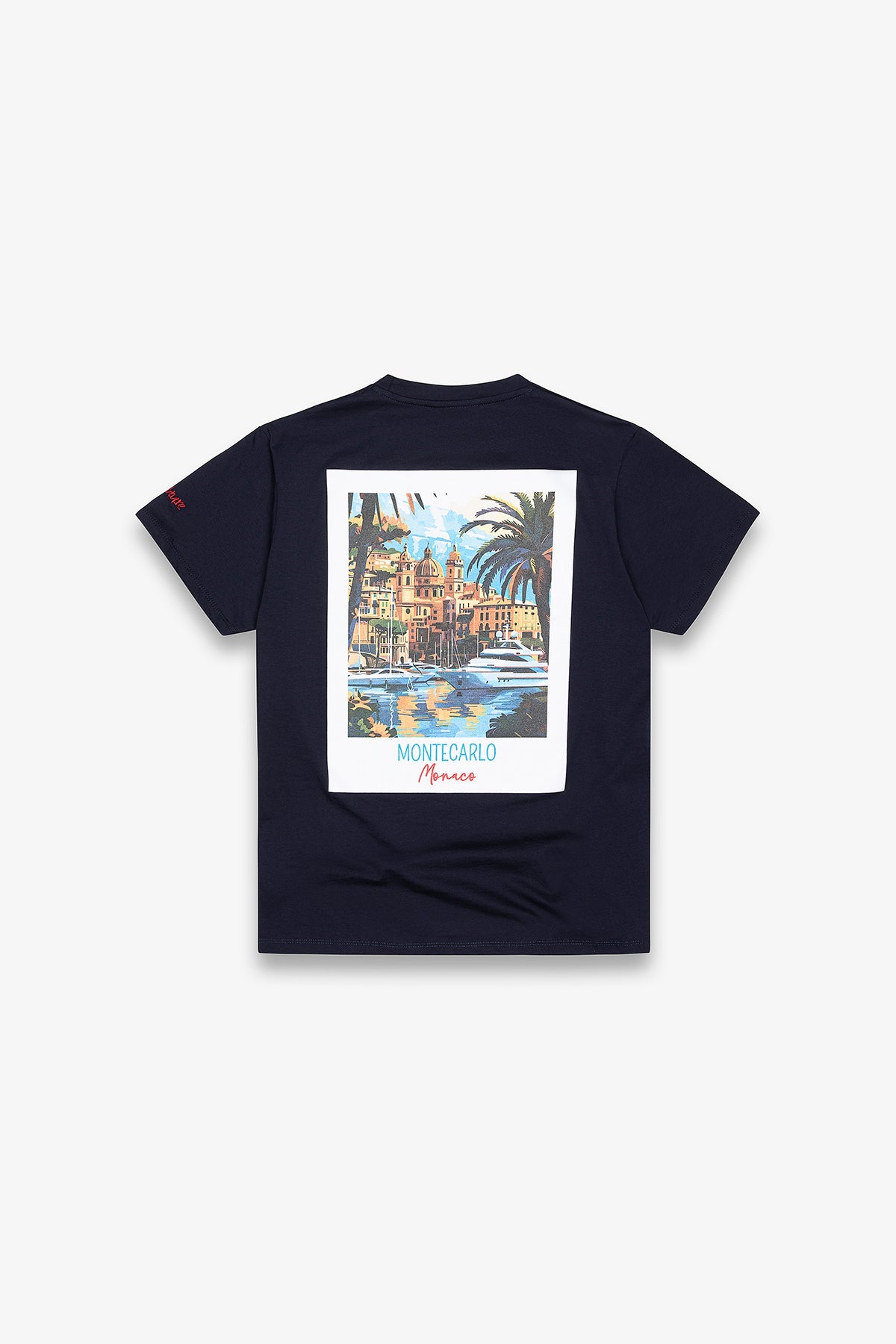 SUPERCULTURE T-shirt Blu con Stampa e Ricamo Montecarlo