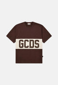 GCDS T-shirt COLOUR-BLOCK french roast-bone-marrone