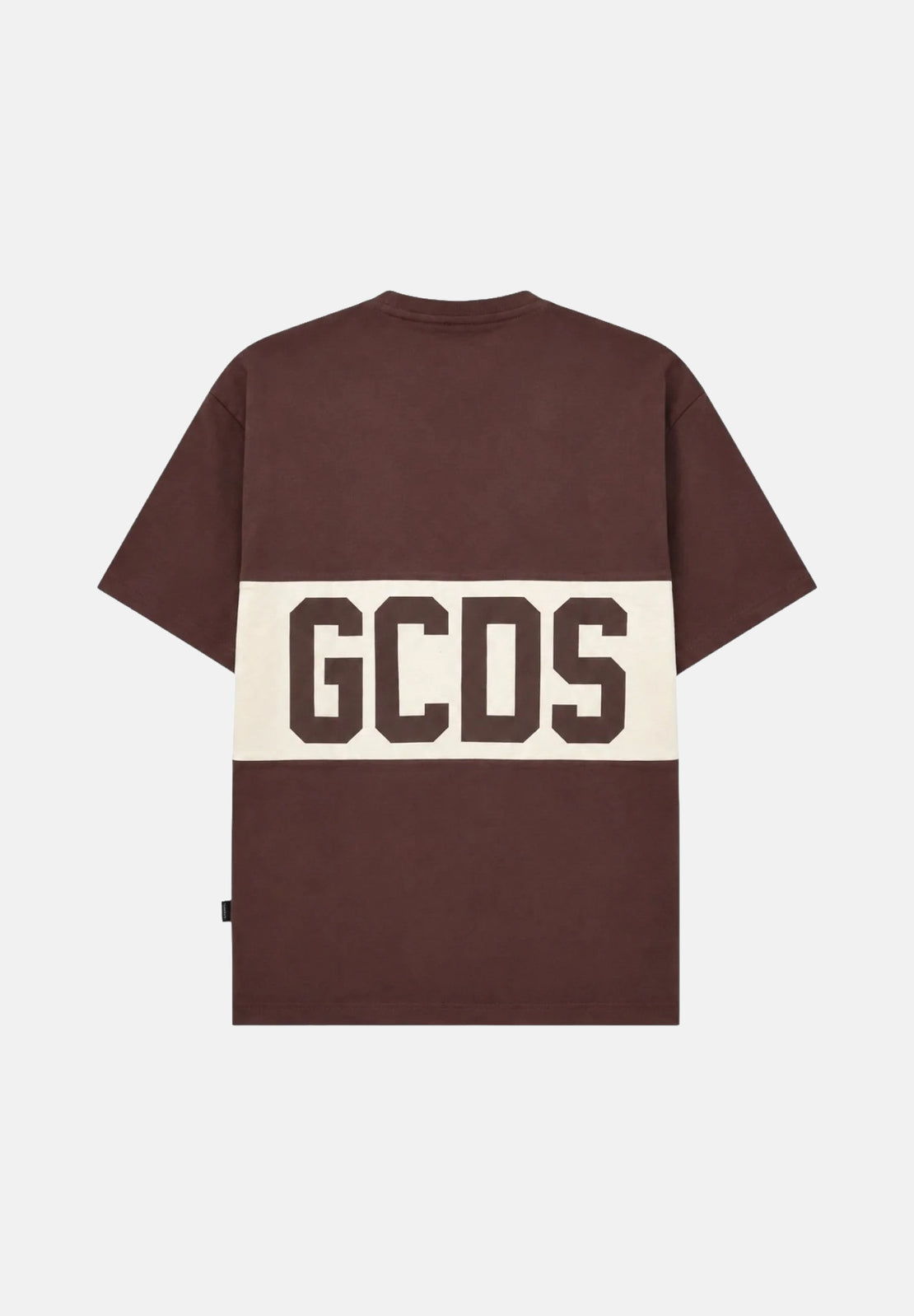 GCDS T-shirt COLOUR-BLOCK french roast-bone-marrone