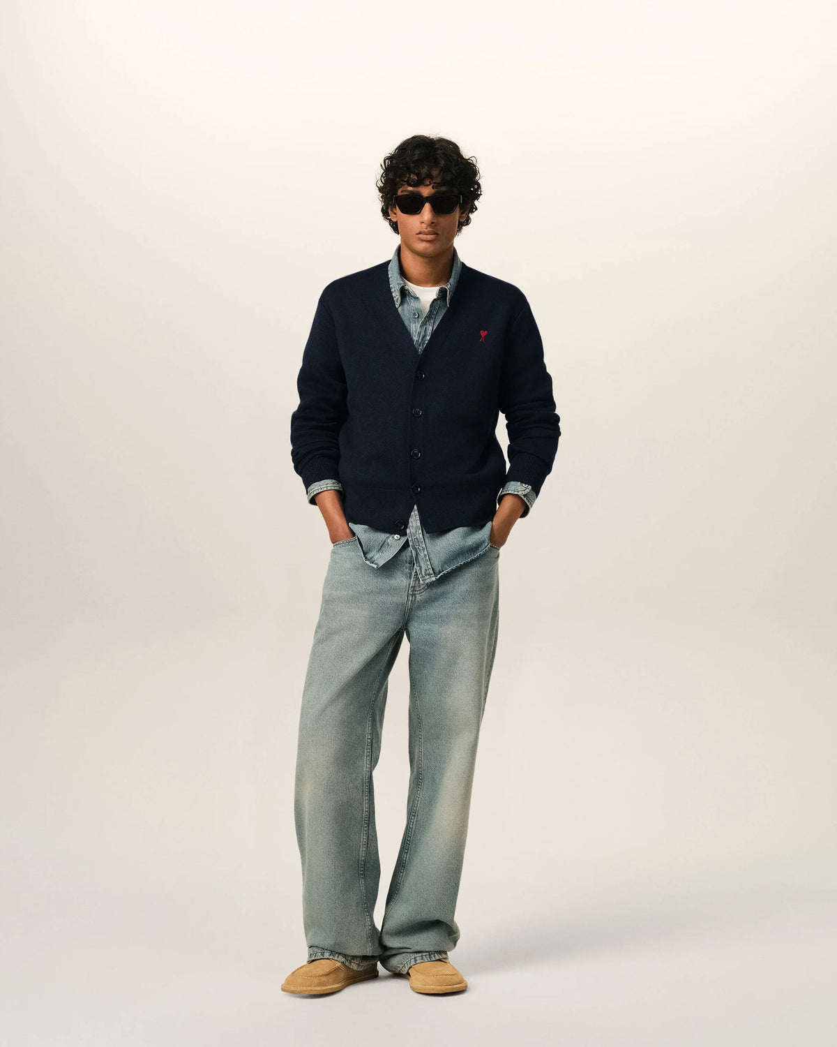 Cardigan Ami Paris navy/red