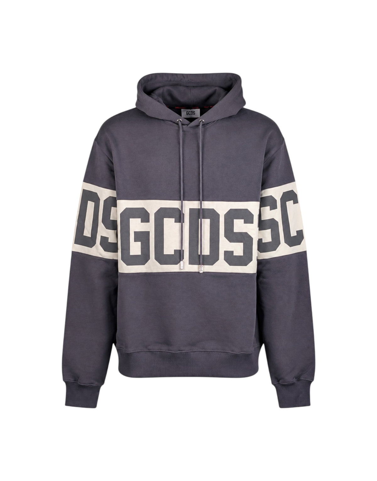 Felpa GCDS Band Logo Hoodie Periscope White | Con Cappuccio Unisex