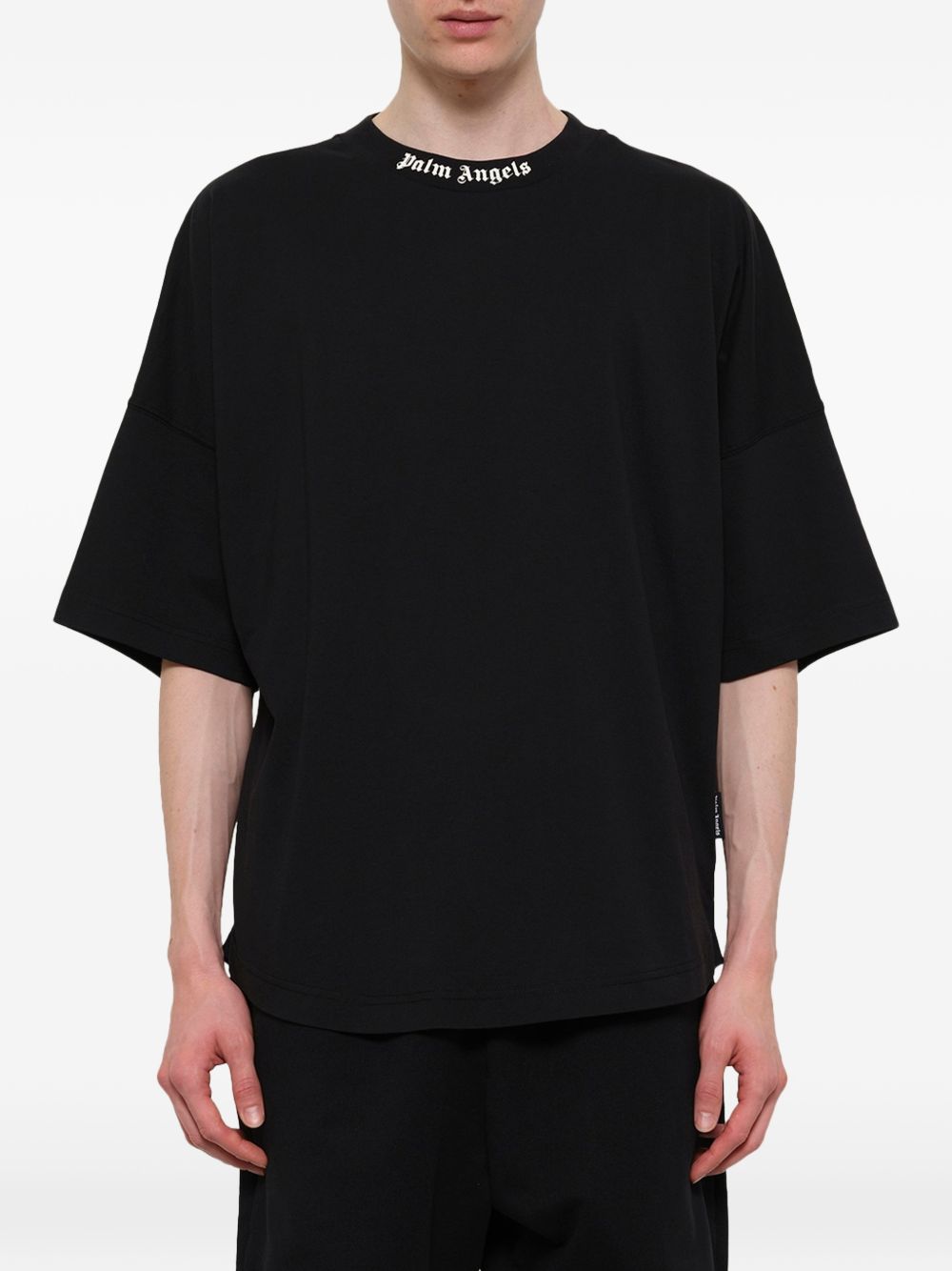 PALM ANGELS T-shirt Palm Angels da uomo nera con piccolo logo sul petto