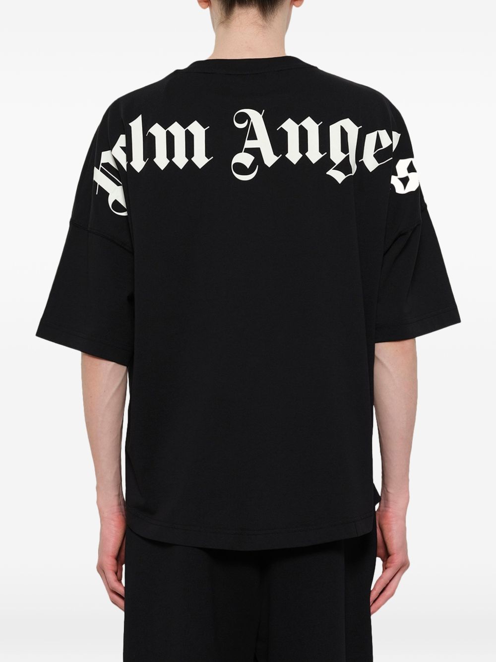 PALM ANGELS T-shirt Palm Angels da uomo nera con piccolo logo sul petto