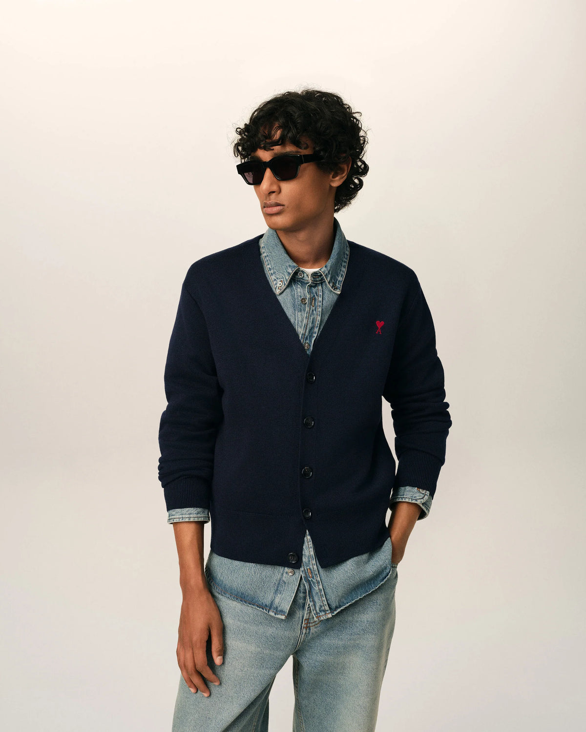 Cardigan Ami Paris navy/red