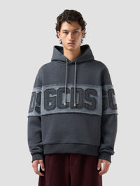 GCDS Felpa con Cappuccio con Patch Logo