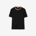 Burberry T-shirt in cotone con finiture Check