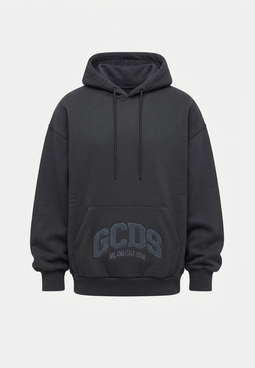 GCDS Felpa con cappuccio nera C2MWQE028F244