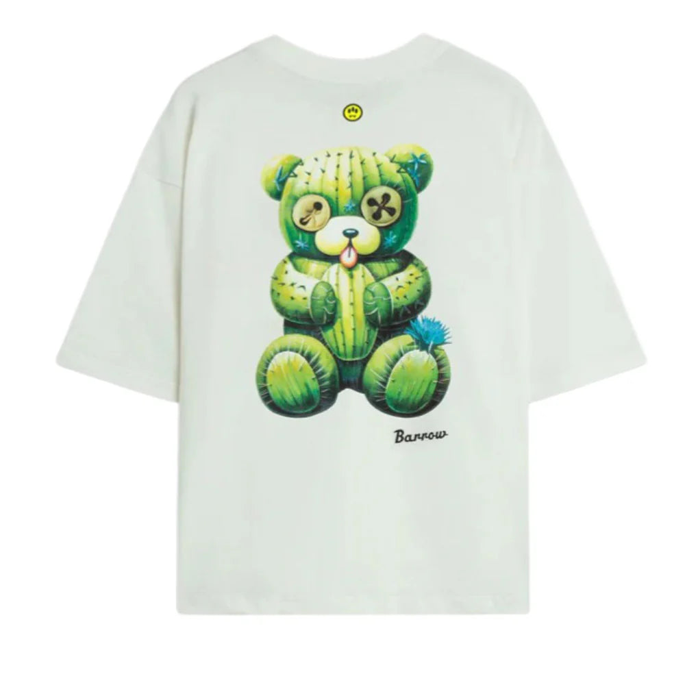 Barrow T-shirt Avorio In Cotone Con Stampa S6BWUATH079-412