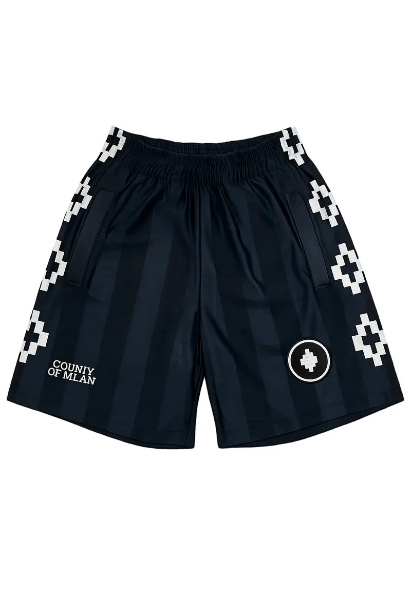 Soccer Shorts Unisex Nero Marcelo Burlon County Of Milan Bermuda