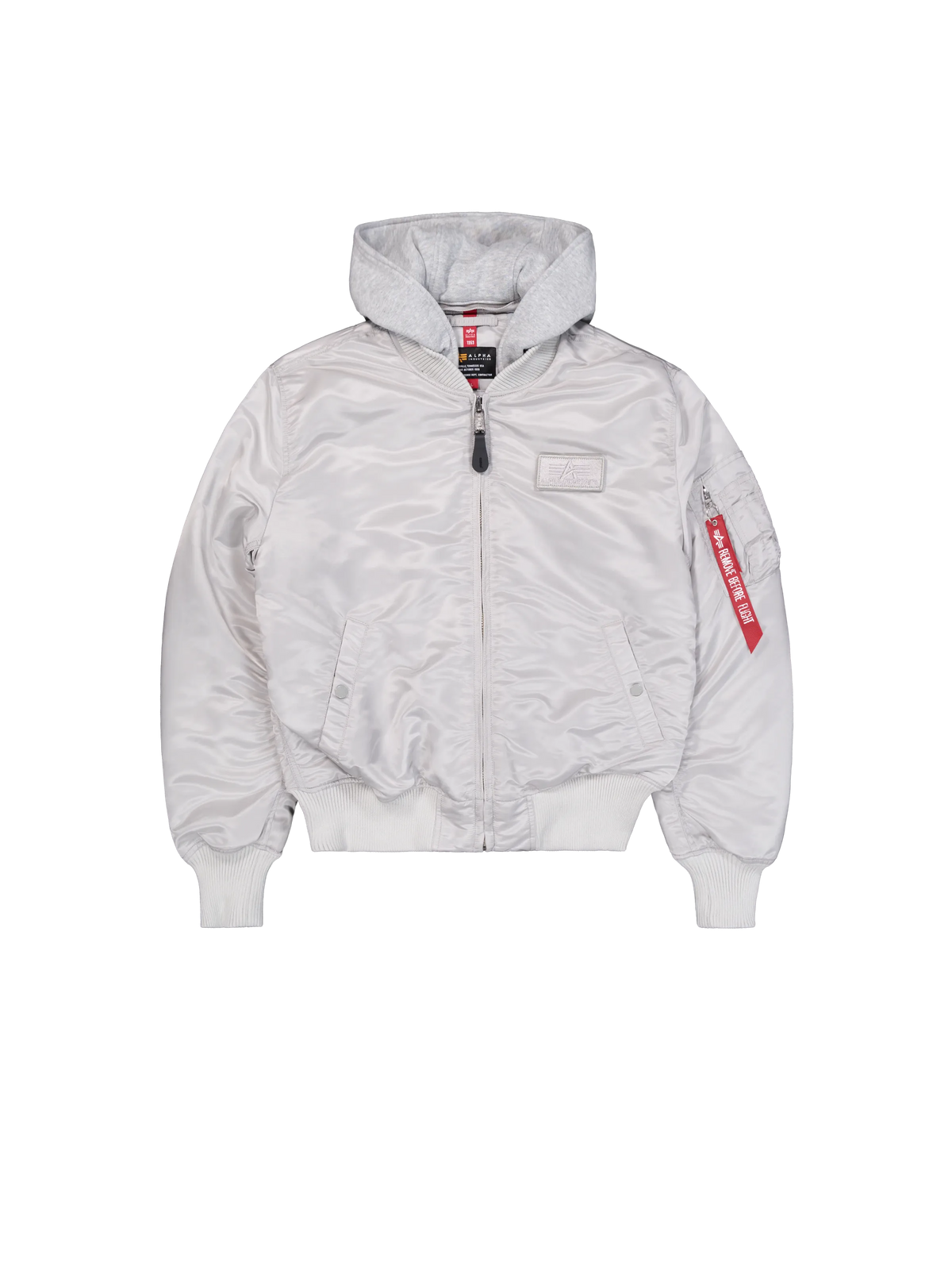 Alpha Industries MA-1 Zip Hood Backprint Slim Bomber Jacket