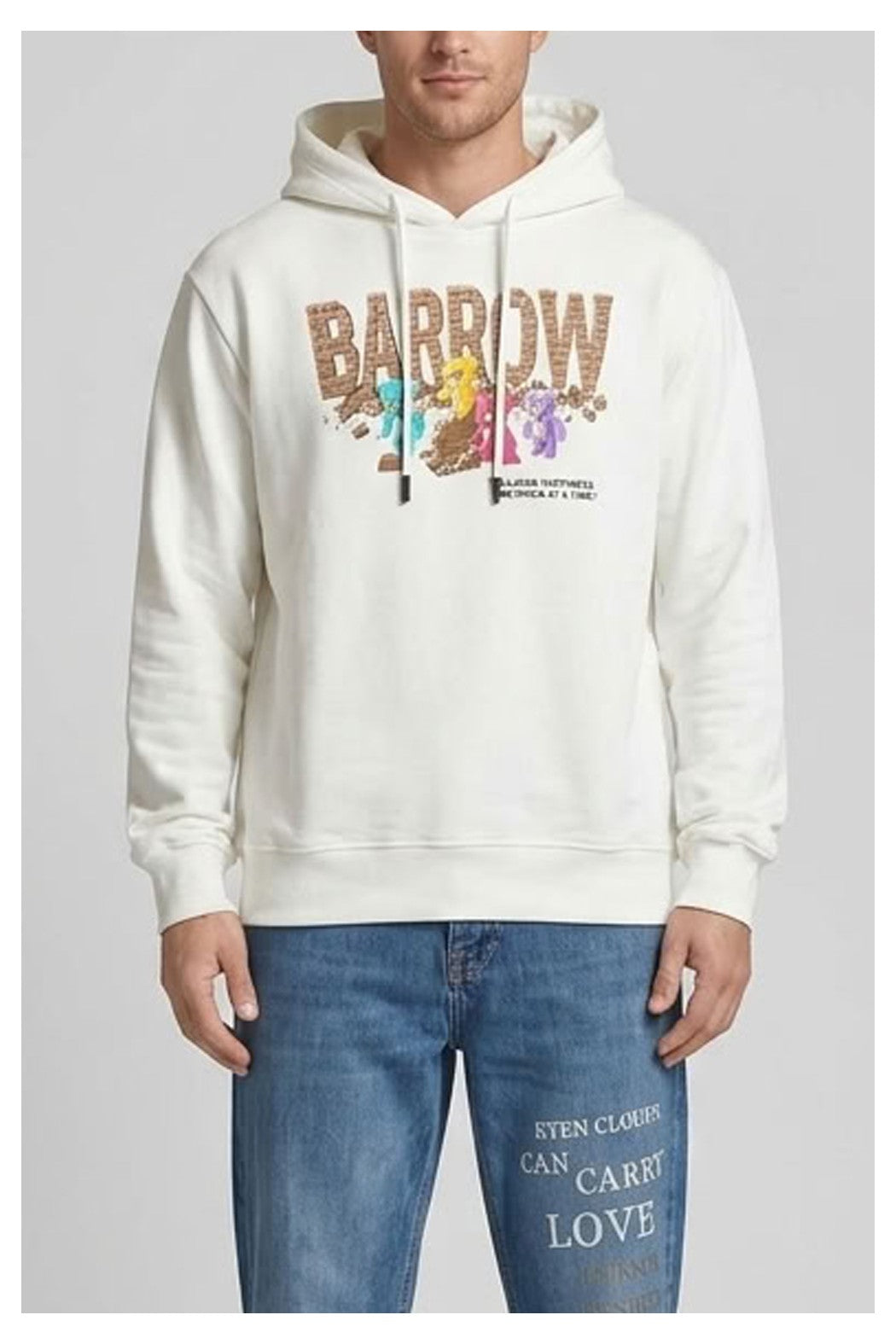 Felpa barrow cappuccio F6BWUAHS064 158 BIANCO